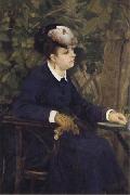 Pierre Renoir Woman in a Garden-Lise Trehot(Woman with a Segull Feather) china oil painting artist